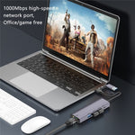 Hub USB 3.0 x3, USB-C e porta Gigabit RJ45 T513