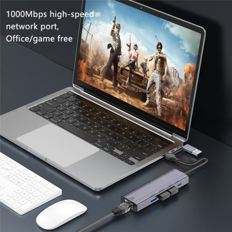 Hub USB 3.0 x3, USB-C e porta Gigabit RJ45 T513