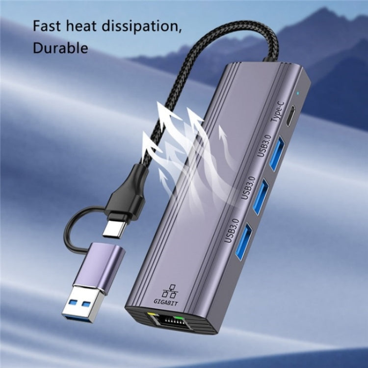 Hub USB 3.0 x3, USB-C e porta Gigabit RJ45 T513