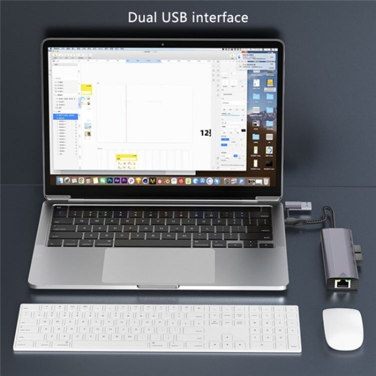 Hub USB 3.0 x3, USB-C e porta Gigabit RJ45 T513
