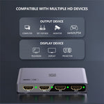 Q301 4K / 60 Hz HD Video Adattatore in lega di alluminio 3 ingressi 1 uscita HDMI Switcher