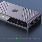 Q802 Splitter video HD 8K in lega di alluminio HDR 2 in 1 Adattatore di trasferimento video per schermi a specchio, Q802