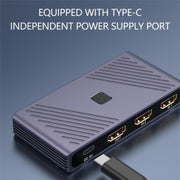 Q802 Splitter video HD 8K in lega di alluminio HDR 2 in 1 Adattatore di trasferimento video per schermi a specchio, Q802