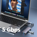 Hub USB 3.0 e Type-C 4 porte 5 Gbps per laptop