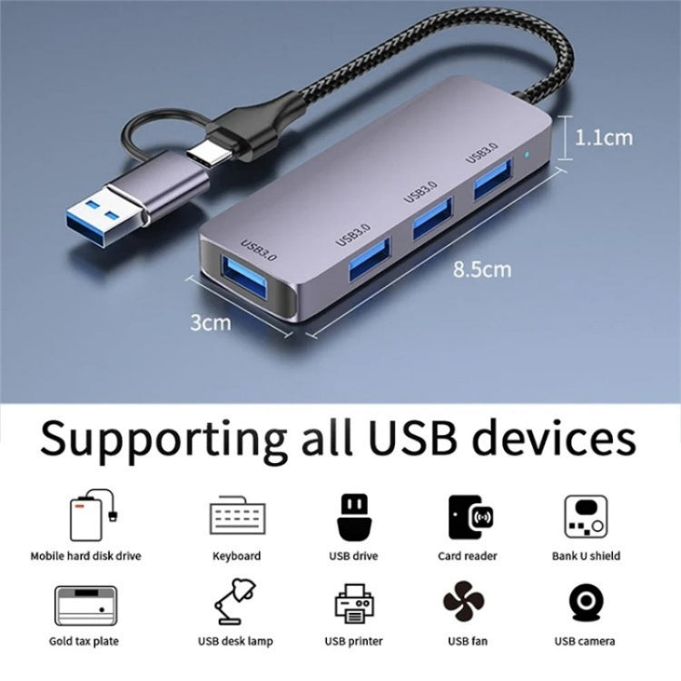 Hub USB 3.0 e Type-C 4 porte 5 Gbps per laptop
