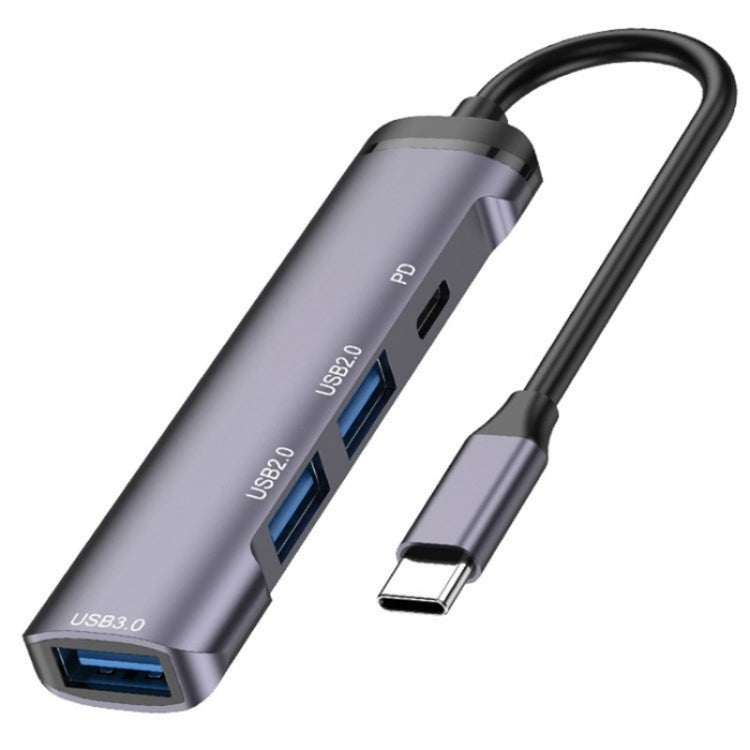 Convertitore multiporta in lega di alluminio T506 USB-C 3.0 a PD + USB 3.0 + 2 x adattatore USB 2.0 HUB, T506