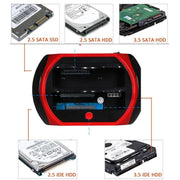 Supporto per disco rigido USB 575D, scatola per disco rigido mobile per laptop, base per HDD SATA IDE da 2,5/3,5 pollici, US Plug, UK Plug, EU Plug, AU Plug