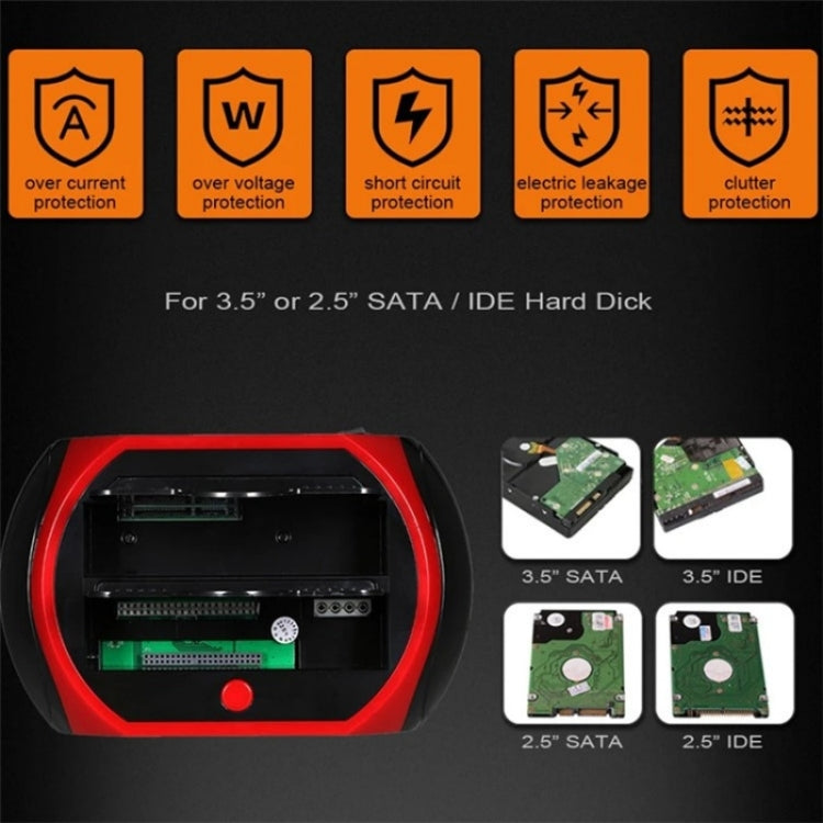 Supporto per disco rigido USB 575D, scatola per disco rigido mobile per laptop, base per HDD SATA IDE da 2,5/3,5 pollici, US Plug, UK Plug, EU Plug, AU Plug