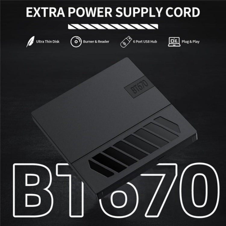 BT670 con slot per schede SD TF, masterizzatore DVD esterno multifunzione, BT670