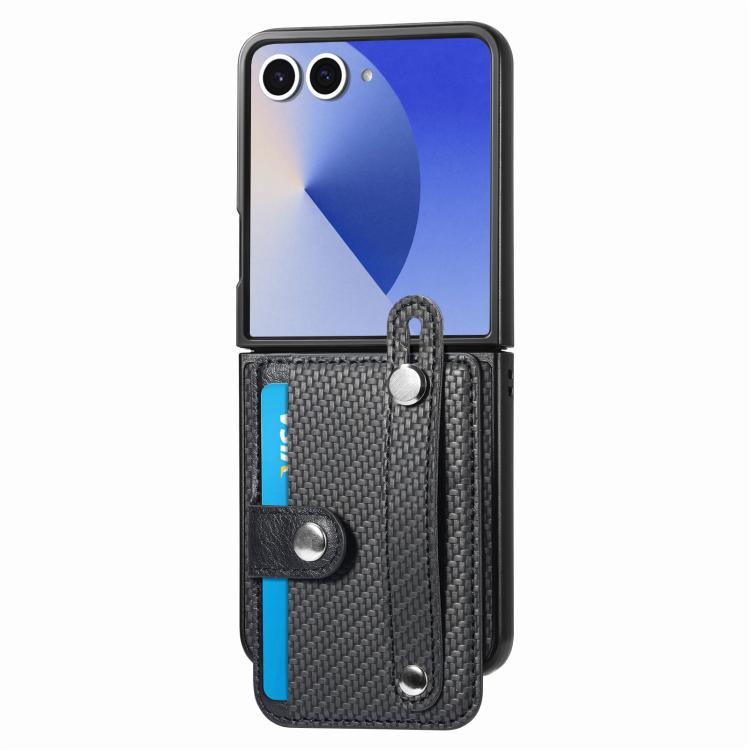 Custodia per telefono con cover posteriore per portafoglio con supporto per carta da polso, For Galaxy Z Flip8 5G, For Galaxy Z Flip7 5G, For Galaxy Z Flip6, For Galaxy Z Fold6