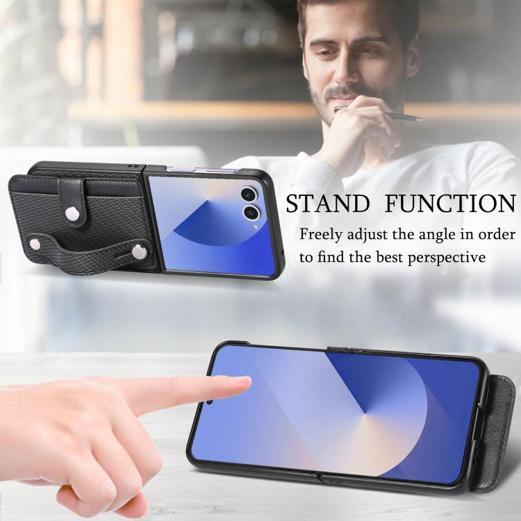 Custodia portafoglio con supporto per Galaxy Z Flip8 5G, Flip7 5G, Flip6 e Fold6