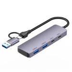 Docking station USB 3.0 e Type-C 4 porte in alluminio