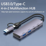 Docking station USB 3.0 e Type-C 4 porte in alluminio