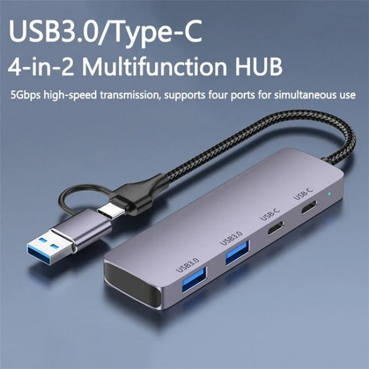 Docking station USB 3.0 e Type-C 4 porte in alluminio