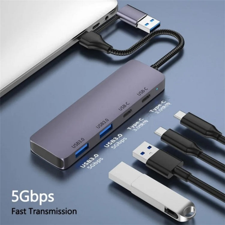 Docking station USB 3.0 e Type-C 4 porte in alluminio