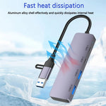 Docking station USB 3.0 e Type-C 4 porte in alluminio