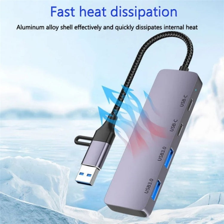 Docking station USB 3.0 e Type-C 4 porte in alluminio