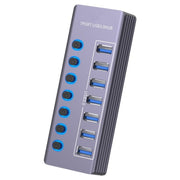 Splitter a 7 porte in lega di alluminio U307 Hub USB 3.0 ad alta velocità da 5 Gbps con interruttore indipendente, U307