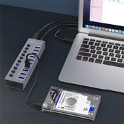 U310 10-in-1 USB 3.0 Extension HUB Stazione di ricarica USB con interruttore individuale, U310