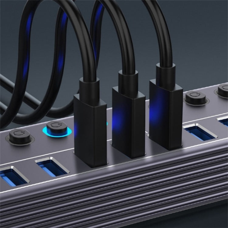 U310 10-in-1 USB 3.0 Extension HUB Stazione di ricarica USB con interruttore individuale, U310