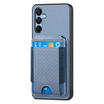 Custodia per telefono con supporto a portafoglio verticale in fibra di carbonio, For Samsung Galaxy A15, For Samsung Galaxy A55 5G, For Samsung Galaxy A35 5G, For Samsung Galaxy S24 Ultra 5G