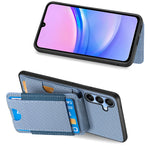 Custodia per telefono con supporto a portafoglio verticale in fibra di carbonio, For Samsung Galaxy A15, For Samsung Galaxy A55 5G, For Samsung Galaxy A35 5G, For Samsung Galaxy S24 Ultra 5G