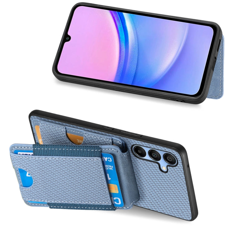 Custodia per telefono con supporto a portafoglio verticale in fibra di carbonio, For Samsung Galaxy A15, For Samsung Galaxy A55 5G, For Samsung Galaxy A35 5G, For Samsung Galaxy S24 Ultra 5G