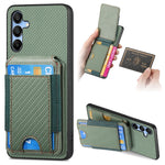 Custodia per telefono con supporto a portafoglio verticale in fibra di carbonio, For Samsung Galaxy A15, For Samsung Galaxy A55 5G, For Samsung Galaxy A35 5G, For Samsung Galaxy S24 Ultra 5G
