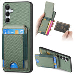 Custodia per telefono con supporto a portafoglio verticale in fibra di carbonio, For Samsung Galaxy A15, For Samsung Galaxy A55 5G, For Samsung Galaxy A35 5G, For Samsung Galaxy S24 Ultra 5G