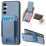 Custodia per telefono con supporto a portafoglio verticale in fibra di carbonio, For Samsung Galaxy A15, For Samsung Galaxy A55 5G, For Samsung Galaxy A35 5G, For Samsung Galaxy S24 Ultra 5G