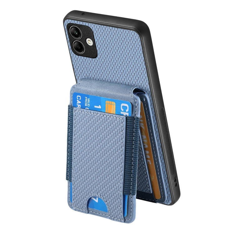 Custodia per telefono con supporto a portafoglio verticale in fibra di carbonio, For Samsung Galaxy A04e, For Samsung Galaxy S23 Ultra 5G, For Samsung Galaxy S23+ 5G, For Samsung Galaxy S23 5G