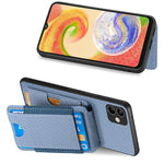 Custodia per telefono con supporto a portafoglio verticale in fibra di carbonio, For Samsung Galaxy A04e, For Samsung Galaxy S23 Ultra 5G, For Samsung Galaxy S23+ 5G, For Samsung Galaxy S23 5G