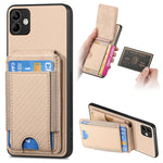 Custodia per telefono con supporto a portafoglio verticale in fibra di carbonio, For Samsung Galaxy A04e, For Samsung Galaxy S23 Ultra 5G, For Samsung Galaxy S23+ 5G, For Samsung Galaxy S23 5G