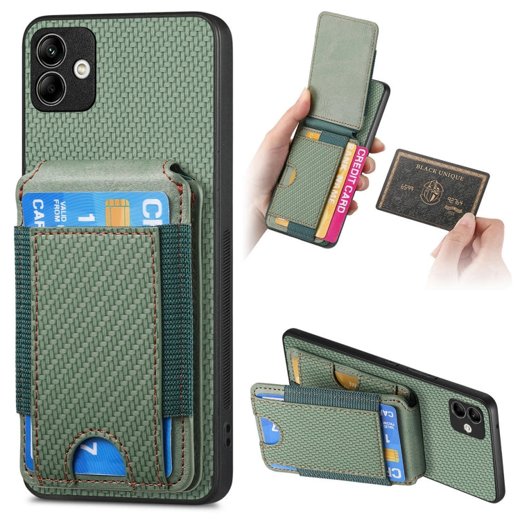 Custodia per telefono con supporto a portafoglio verticale in fibra di carbonio, For Samsung Galaxy A04e, For Samsung Galaxy S23 Ultra 5G, For Samsung Galaxy S23+ 5G, For Samsung Galaxy S23 5G