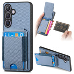 Custodia per telefono con supporto a portafoglio verticale in fibra di carbonio, For Samsung Galaxy A04e, For Samsung Galaxy S23 Ultra 5G, For Samsung Galaxy S23+ 5G, For Samsung Galaxy S23 5G