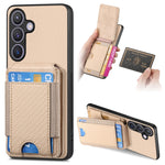 Custodia per telefono con supporto a portafoglio verticale in fibra di carbonio, For Samsung Galaxy A04e, For Samsung Galaxy S23 Ultra 5G, For Samsung Galaxy S23+ 5G, For Samsung Galaxy S23 5G