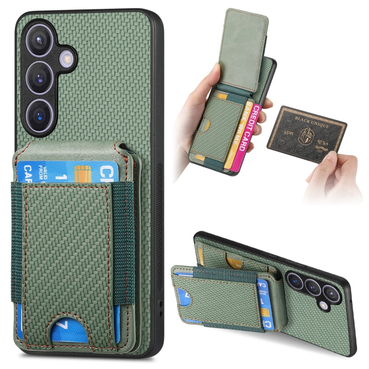 Custodia per telefono con supporto a portafoglio verticale in fibra di carbonio, For Samsung Galaxy A04e, For Samsung Galaxy S23 Ultra 5G, For Samsung Galaxy S23+ 5G, For Samsung Galaxy S23 5G