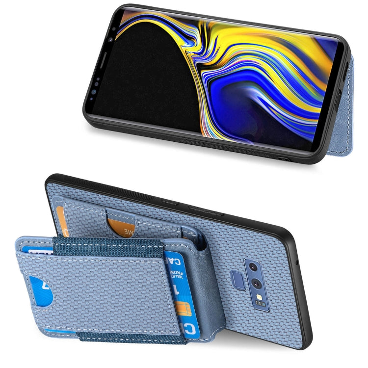 Custodia con supporto a portafoglio verticale in fibra di carbonio per Samsung