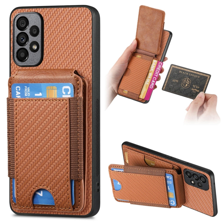 Custodia per telefono con supporto a portafoglio verticale in fibra di carbonio, For Samsung Galaxy A52, For Samsung Galaxy Note20 Ultra, For Samsung Galaxy Note20, For Samsung Galaxy A70 / A70s