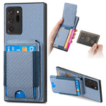 Custodia per telefono con supporto a portafoglio verticale in fibra di carbonio, For Samsung Galaxy A52, For Samsung Galaxy Note20 Ultra, For Samsung Galaxy Note20, For Samsung Galaxy A70 / A70s