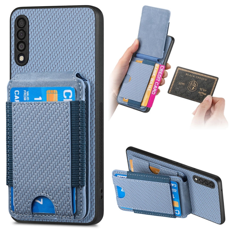 Custodia per telefono con supporto a portafoglio verticale in fibra di carbonio, For Samsung Galaxy A52, For Samsung Galaxy Note20 Ultra, For Samsung Galaxy Note20, For Samsung Galaxy A70 / A70s