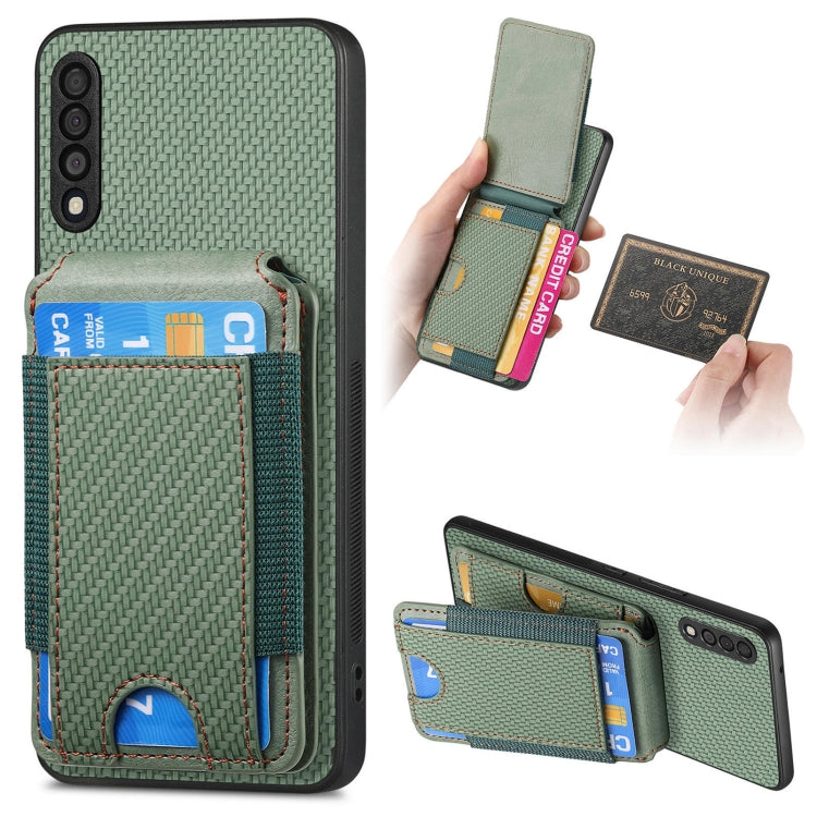 Custodia per telefono con supporto a portafoglio verticale in fibra di carbonio, For Samsung Galaxy A52, For Samsung Galaxy Note20 Ultra, For Samsung Galaxy Note20, For Samsung Galaxy A70 / A70s