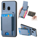 Custodia per telefono con supporto a portafoglio verticale in fibra di carbonio, For Samsung Galaxy A30 / A20 / M10s, For Samsung Galaxy A50 / A50s / A30s, For Samsung Galaxy S8+