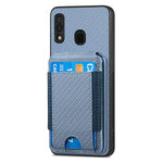 Custodia per telefono con supporto a portafoglio verticale in fibra di carbonio, For Samsung Galaxy A30 / A20 / M10s, For Samsung Galaxy A50 / A50s / A30s, For Samsung Galaxy S8+