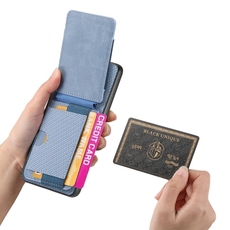 Custodia per telefono con supporto a portafoglio verticale in fibra di carbonio, For Samsung Galaxy A30 / A20 / M10s, For Samsung Galaxy A50 / A50s / A30s, For Samsung Galaxy S8+