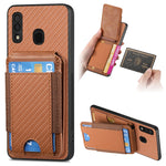 Custodia per telefono con supporto a portafoglio verticale in fibra di carbonio, For Samsung Galaxy A30 / A20 / M10s, For Samsung Galaxy A50 / A50s / A30s, For Samsung Galaxy S8+