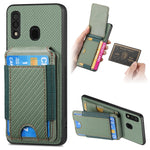 Custodia per telefono con supporto a portafoglio verticale in fibra di carbonio, For Samsung Galaxy A30 / A20 / M10s, For Samsung Galaxy A50 / A50s / A30s, For Samsung Galaxy S8+