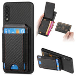 Custodia per telefono con supporto a portafoglio verticale in fibra di carbonio, For Samsung Galaxy A30 / A20 / M10s, For Samsung Galaxy A50 / A50s / A30s, For Samsung Galaxy S8+