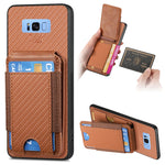 Custodia per telefono con supporto a portafoglio verticale in fibra di carbonio, For Samsung Galaxy A30 / A20 / M10s, For Samsung Galaxy A50 / A50s / A30s, For Samsung Galaxy S8+