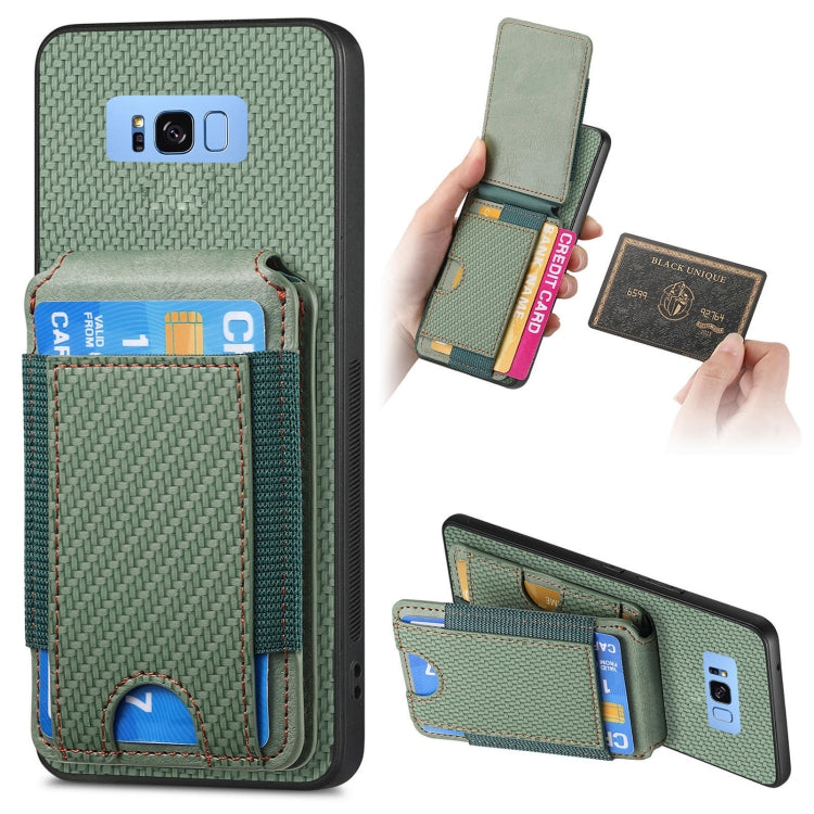 Custodia per telefono con supporto a portafoglio verticale in fibra di carbonio, For Samsung Galaxy A30 / A20 / M10s, For Samsung Galaxy A50 / A50s / A30s, For Samsung Galaxy S8+